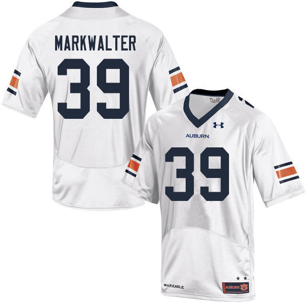 Men #39 Patrick Markwalter Auburn Tigers College Football Jerseys Sale-White